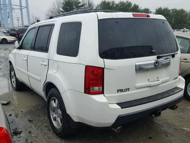 5FNYF48579B012668 - 2009 HONDA PILOT EXL WHITE photo 3