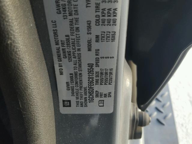 1GCHSDFE6C8126540 - 2012 CHEVROLET COLORADO L GRAY photo 10