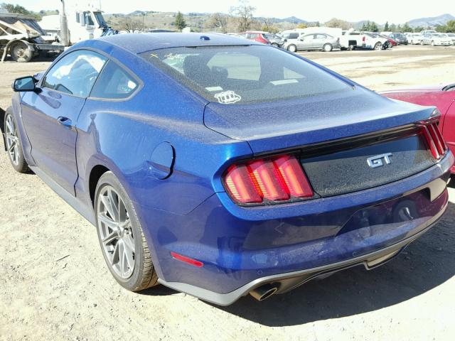 1FA6P8CF9F5363483 - 2015 FORD MUSTANG GT BLUE photo 3