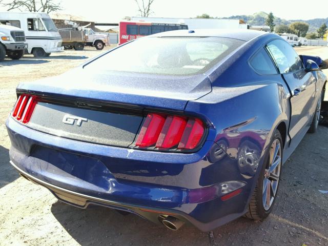 1FA6P8CF9F5363483 - 2015 FORD MUSTANG GT BLUE photo 4