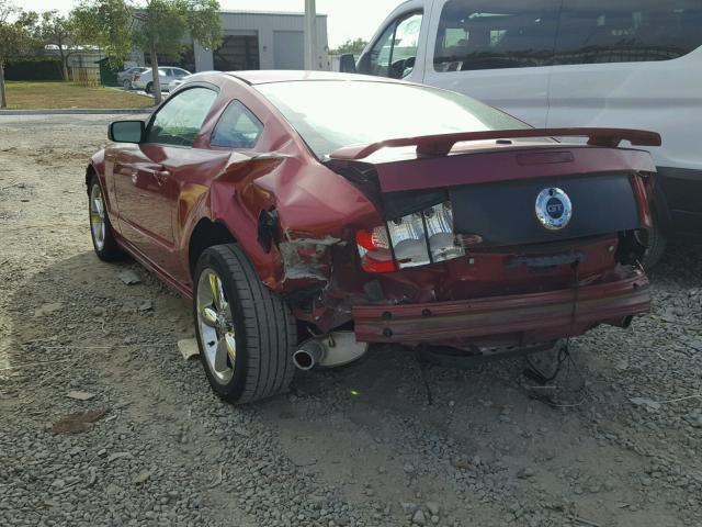 1ZVFT82H775221060 - 2007 FORD MUSTANG GT BURGUNDY photo 3