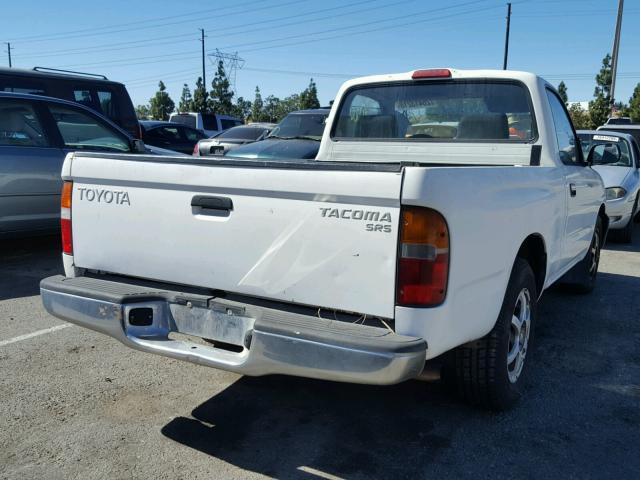 4TANL42N8WZ003998 - 1998 TOYOTA TACOMA WHITE photo 4