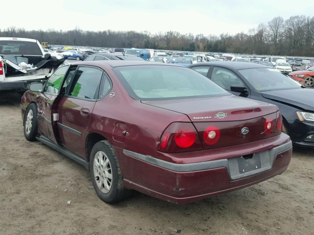 2G1WF55E019302821 - 2001 CHEVROLET IMPALA MAROON photo 3