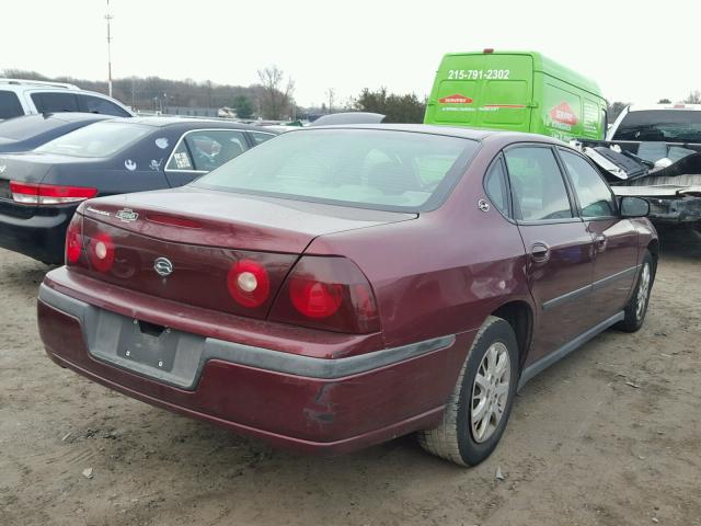 2G1WF55E019302821 - 2001 CHEVROLET IMPALA MAROON photo 4