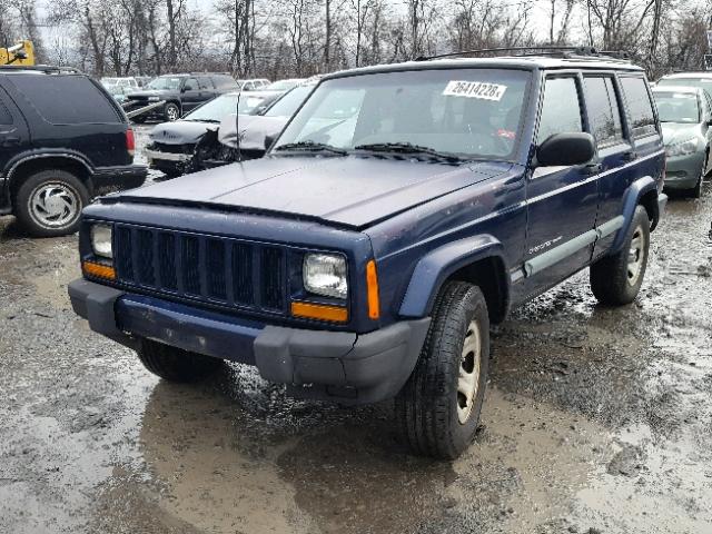 1J4FF48SXYL235693 - 2000 JEEP CHEROKEE S BLUE photo 2