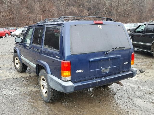 1J4FF48SXYL235693 - 2000 JEEP CHEROKEE S BLUE photo 3