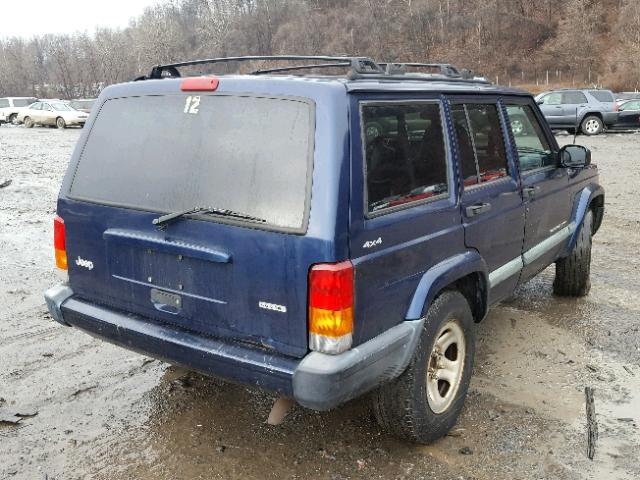 1J4FF48SXYL235693 - 2000 JEEP CHEROKEE S BLUE photo 4