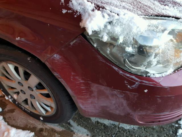 1G1AT58H697165647 - 2009 CHEVROLET COBALT LT MAROON photo 9