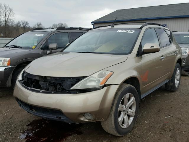 JN8AZ08T76W409891 - 2006 NISSAN MURANO SL GOLD photo 2