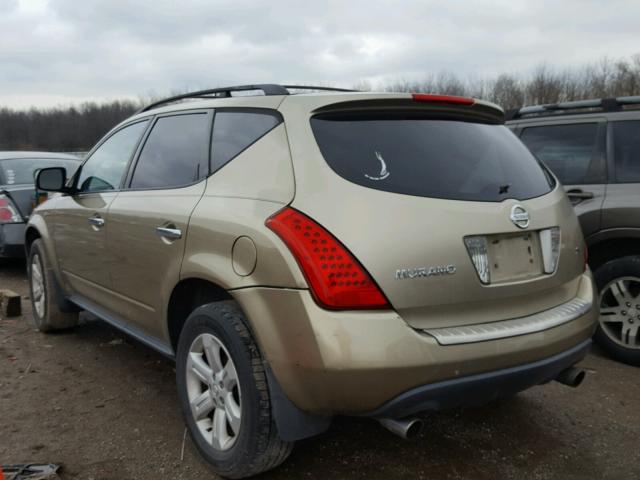 JN8AZ08T76W409891 - 2006 NISSAN MURANO SL GOLD photo 3