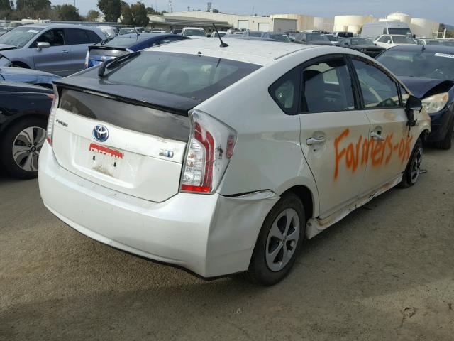 JTDKN3DU5D1695276 - 2013 TOYOTA PRIUS WHITE photo 4