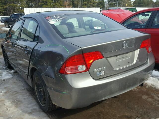 2HGFA15567H311067 - 2007 HONDA CIVIC LX GRAY photo 3