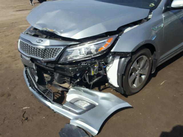 KNAGM4AD7F5082216 - 2015 KIA OPTIMA HYB SILVER photo 9