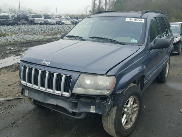 1J4GX48S84C318504 - 2004 JEEP GRAND CHER BLUE photo 2