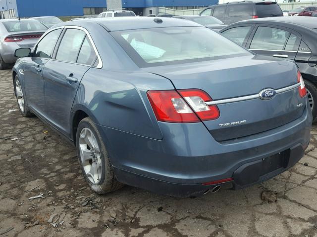 1FAHP2EW0AG126638 - 2010 FORD TAURUS SEL BLUE photo 3