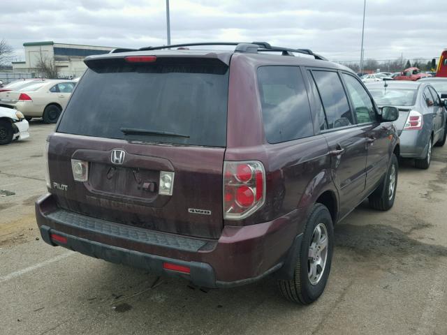 5FNYF18708B011568 - 2008 HONDA PILOT EXL MAROON photo 4