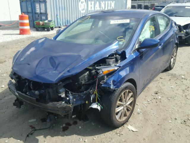 5NPDH4AE4GH734553 - 2016 HYUNDAI ELANTRA SE BLUE photo 2