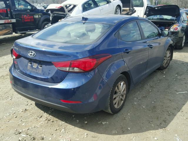 5NPDH4AE4GH734553 - 2016 HYUNDAI ELANTRA SE BLUE photo 4