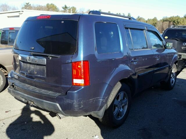 5FNYF48439B044766 - 2009 HONDA PILOT EX BLUE photo 4