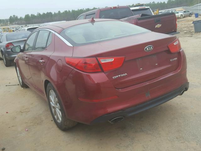 5XXGN4A77EG269850 - 2014 KIA OPTIMA EX BURGUNDY photo 3