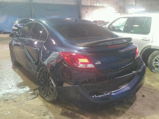 W04GS5EC2B1054092 - 2011 BUICK REGAL CXL BLUE photo 3