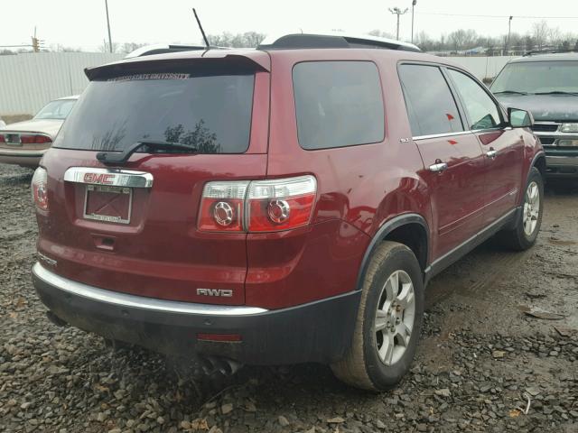 1GKEV33798J242250 - 2008 GMC ACADIA SLT RED photo 4