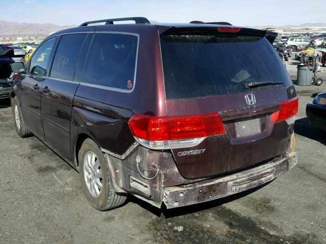 5FNRL38789B015779 - 2009 HONDA ODYSSEY EX BURGUNDY photo 3