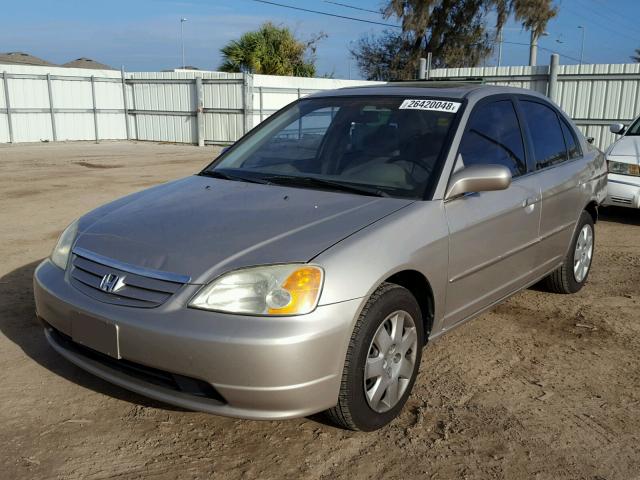 1HGES26761L055828 - 2001 HONDA CIVIC EX ბეჟი ფოტო 2