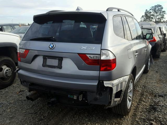 WBXPC93488WJ09441 - 2008 BMW X3 3.0SI SILVER photo 4