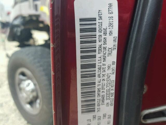 3C63D3GL7CG157471 - 2012 DODGE RAM 3500 S BURGUNDY photo 10