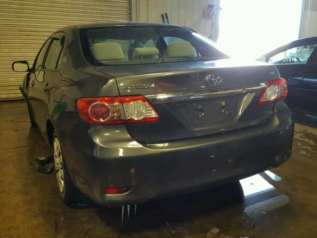 2T1BU4EE9CC822704 - 2012 TOYOTA COROLLA BA GRAY photo 3