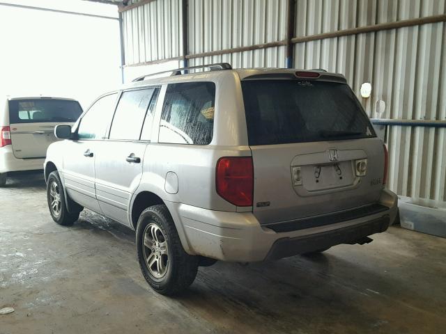 2HKYF18624H614346 - 2004 HONDA PILOT EXL SILVER photo 3