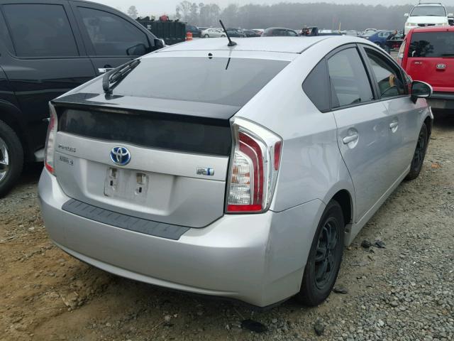 JTDKN3DU9C5376163 - 2012 TOYOTA PRIUS SILVER photo 4