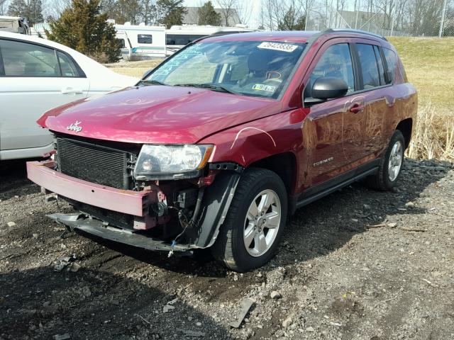 1C4NJCBA2ED511039 - 2014 JEEP COMPASS SP RED photo 2