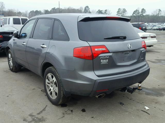 2HNYD28608H550764 - 2008 ACURA MDX TECHNO CHARCOAL photo 3