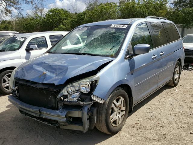 5FNRL38476B013295 - 2006 HONDA ODYSSEY EX BLUE photo 2