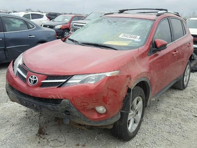 2T3WFREV7DW014030 - 2013 TOYOTA RAV4 XLE RED photo 2