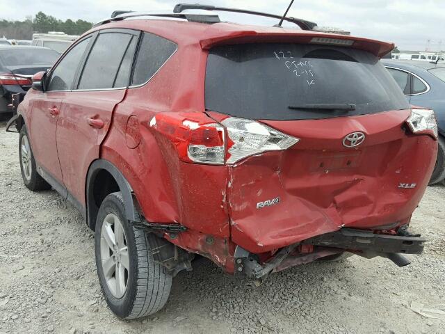 2T3WFREV7DW014030 - 2013 TOYOTA RAV4 XLE RED photo 3