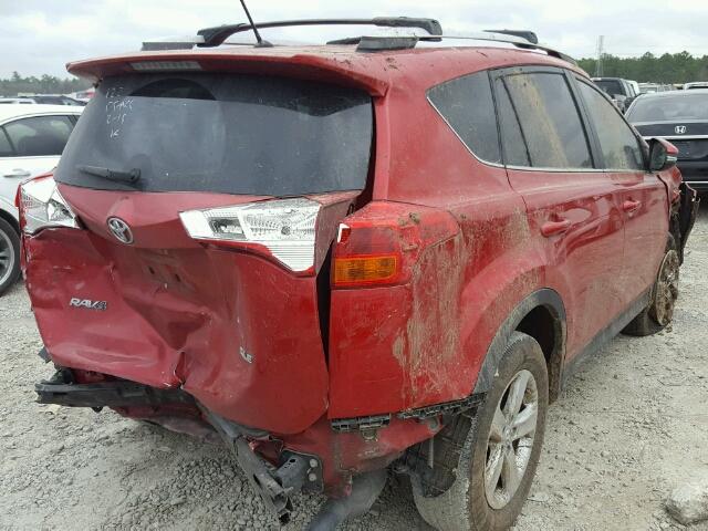 2T3WFREV7DW014030 - 2013 TOYOTA RAV4 XLE RED photo 4