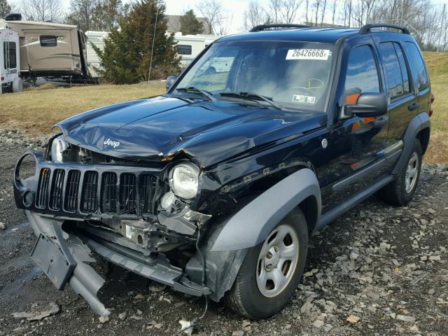 1J4GL48KX7W662933 - 2007 JEEP LIBERTY SP BLACK photo 2