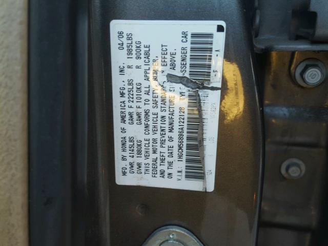 1HGCM56896A122128 - 2006 HONDA ACCORD EX GRAY photo 10