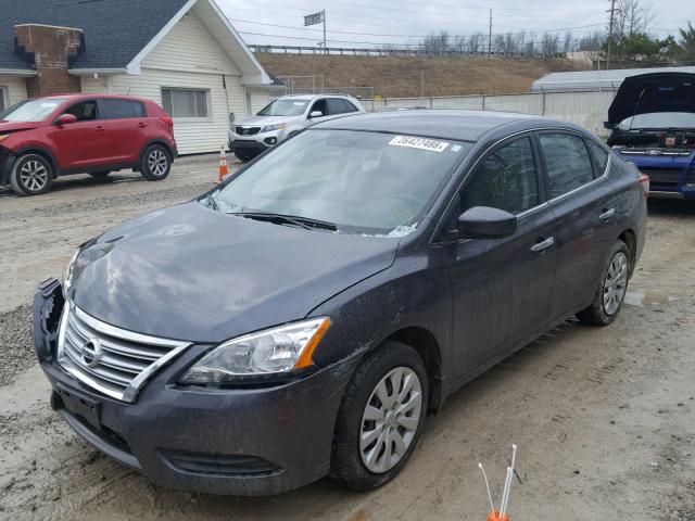 3N1AB7AP5FL678230 - 2015 NISSAN SENTRA S GRAY photo 2