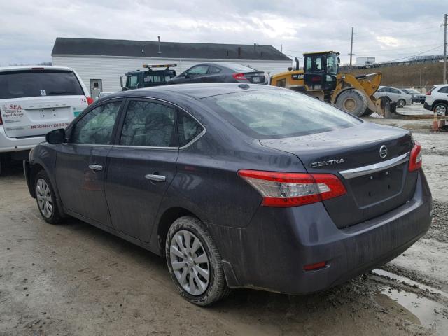 3N1AB7AP5FL678230 - 2015 NISSAN SENTRA S GRAY photo 3