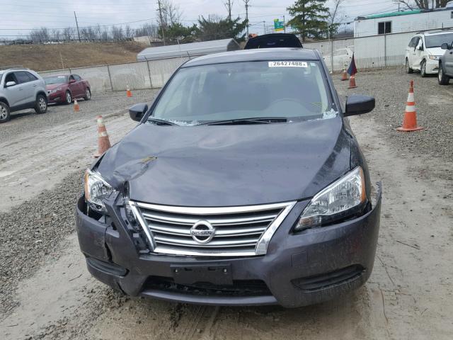 3N1AB7AP5FL678230 - 2015 NISSAN SENTRA S GRAY photo 9