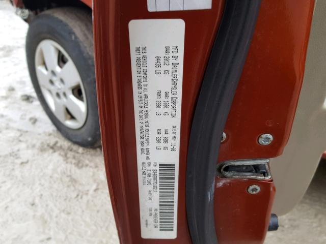 1B3HB28B77D182217 - 2007 DODGE CALIBER ORANGE photo 10