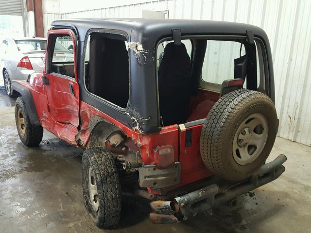 1J4F449S24P760321 - 2004 JEEP WRANGLER / RED photo 3