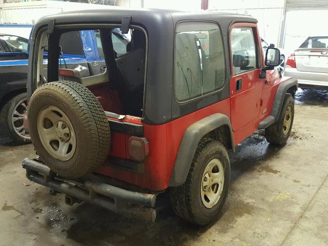 1J4F449S24P760321 - 2004 JEEP WRANGLER / RED photo 4