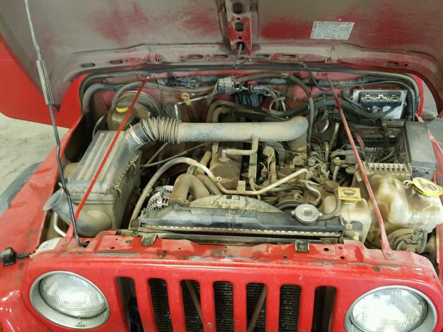 1J4F449S24P760321 - 2004 JEEP WRANGLER / RED photo 7