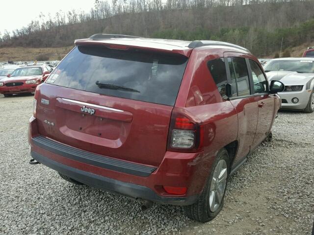 1C4NJDBB7ED621776 - 2014 JEEP COMPASS SP RED photo 4