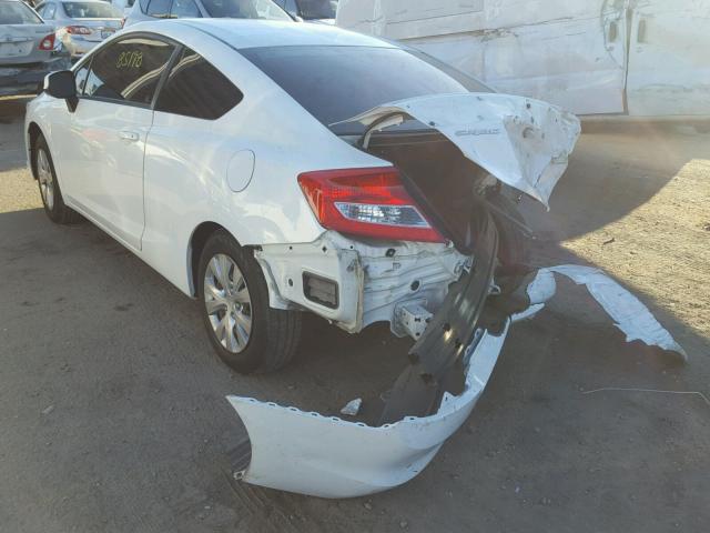 2HGFG3B50CH564376 - 2012 HONDA CIVIC LX WHITE photo 3